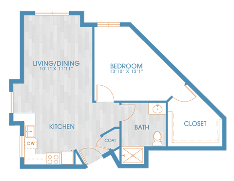 The Residences at Stone Creek in Milton, Washington One Bedroom Floor Plan